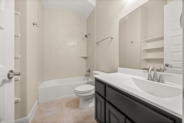 2761 Fishing Hole Cv, Leander, TX 78641 - full bathroom with vanity,  shower combination, and tile patterned floors