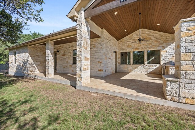 2761 Fishing Hole Cv, Leander, TX 78641 - view of patio featuring ceiling fan and area for grilling