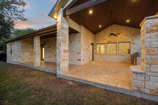 2761 Fishing Hole Cv, Leander, TX 78641 - view of patio featuring ceiling fan and grilling area