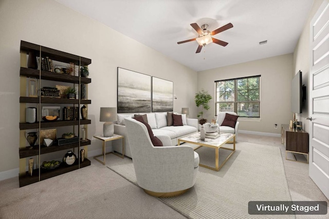 2761 Fishing Hole Cv, Leander, TX 78641 - living room with carpet flooring and a ceiling fan