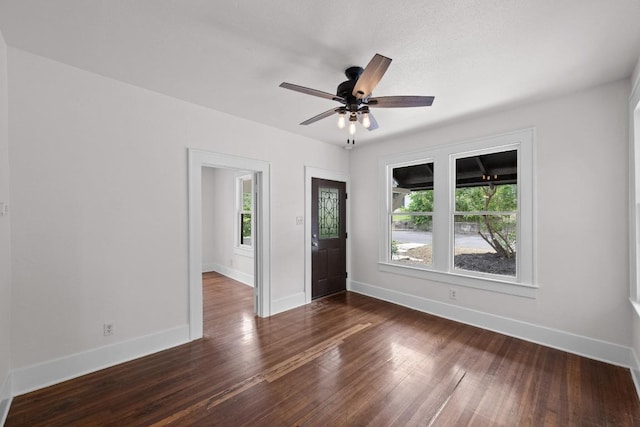 713 Patterson Ave, Austin, TX 78703 - unfurnished room featuring wood finished floors and a ceiling fan