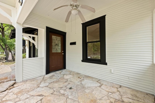 713 Patterson Ave, Austin, TX 78703 - doorway to property with ceiling fan