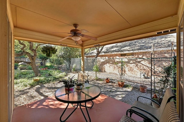 217 Fox Xing, Burnet, TX 78611 - view of patio with a ceiling fan and a fenced backyard