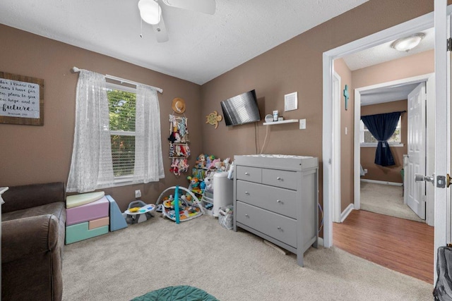 1611 Velma Ave, Copperas Cove, TX 76522 - rec room featuring carpet, ceiling fan, and baseboards