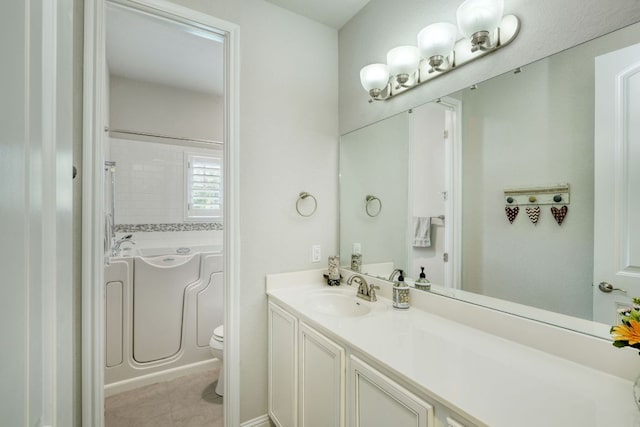 2909 Saint Paul Rivera, Round Rock, TX 78665 - full bathroom with a tub, vanity, and tile patterned floors
