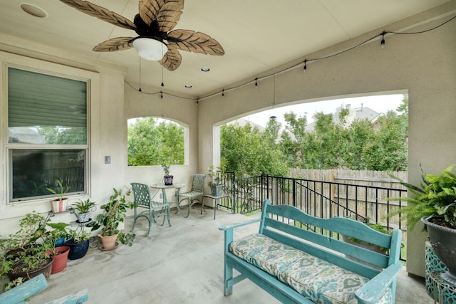 2909 Saint Paul Rivera, Round Rock, TX 78665 - view of patio featuring a ceiling fan