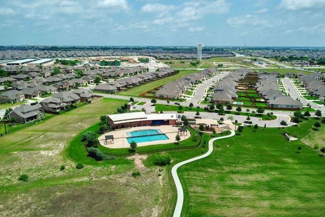 2909 Saint Paul Rivera, Round Rock, TX 78665 - aerial perspective of suburban area featuring a pool area