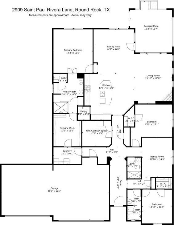 2909 Saint Paul Rivera, Round Rock, TX 78665 - view of floor plan / room layout