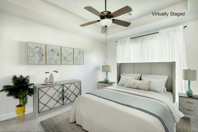 2909 Saint Paul Rivera, Round Rock, TX 78665 - bedroom featuring carpet and a ceiling fan