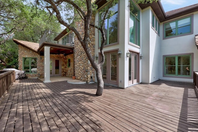 106 Sendera Bonita, Austin, TX 78734 - wooden terrace featuring french doors