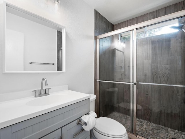 109 Orange Tree Ln, Georgetown, TX 78626 - full bathroom with toilet, vanity, and a shower stall