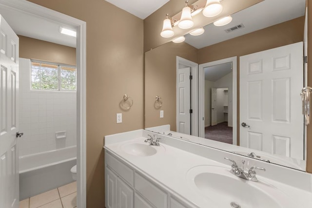 9604 Big View Dr, Austin, TX 78730 - bathroom featuring double vanity and tile patterned flooring