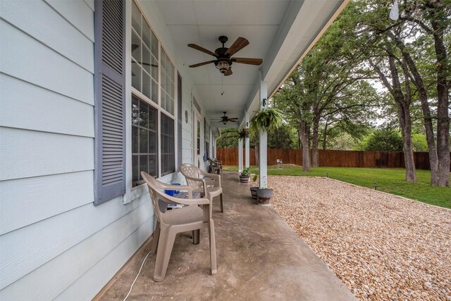 146 Long Shadow Dr, Bastrop, TX 78602 - view of patio with ceiling fan