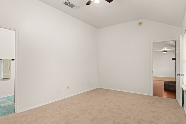 2605 Little Nolan Rd, Killeen, TX 76542 - unfurnished bedroom featuring vaulted ceiling, carpet floors, ceiling fan, and baseboards