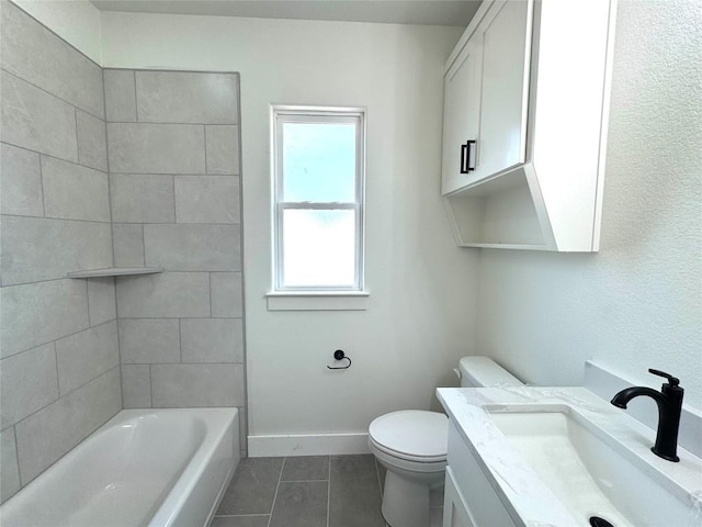 5501 Hollow Loop, Salado, TX 76571 - full bathroom with tile patterned floors, toilet, vanity, and baseboards