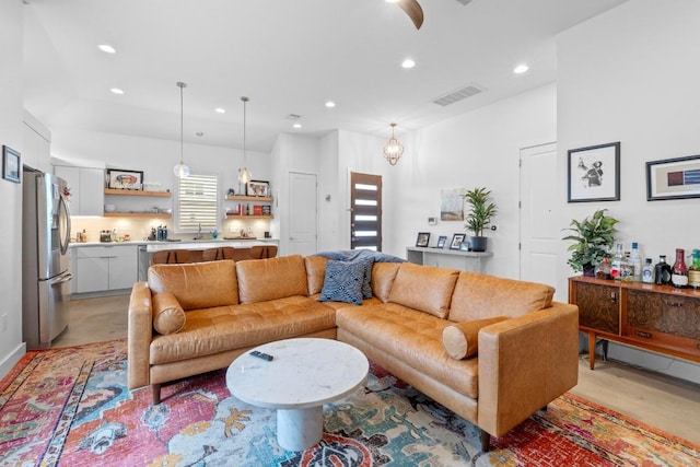 4801 Louis Ave Unit 1, Austin, TX 78721 - living room featuring recessed lighting