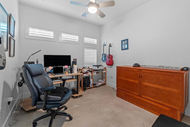 4801 Louis Ave Unit 1, Austin, TX 78721 - office space with baseboards, a ceiling fan, and light carpet