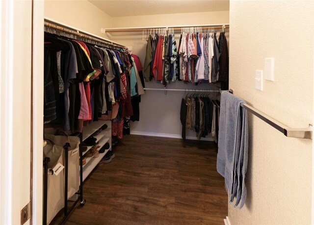 spacious closet with wood finished floors