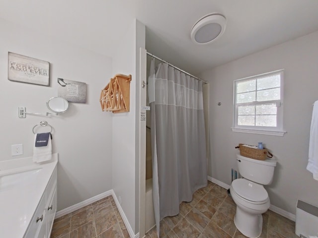 1127 Penion Dr, Austin, TX 78748 - full bath with vanity, shower / bathtub combination with curtain, radiator, and stone finish flooring