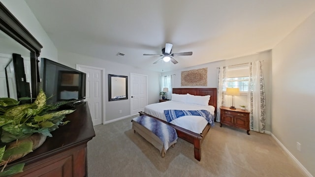 1127 Penion Dr, Austin, TX 78748 - bedroom with light carpet, multiple windows, and a ceiling fan