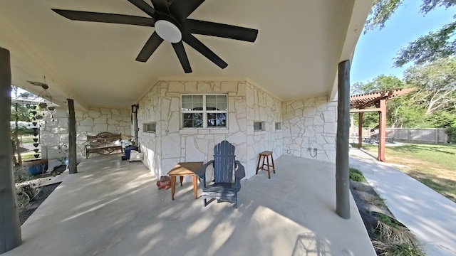 1127 Penion Dr, Austin, TX 78748 - view of patio / terrace featuring a ceiling fan