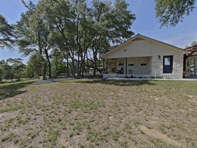 1127 Penion Dr, Austin, TX 78748 - view of grassy yard with a ceiling fan