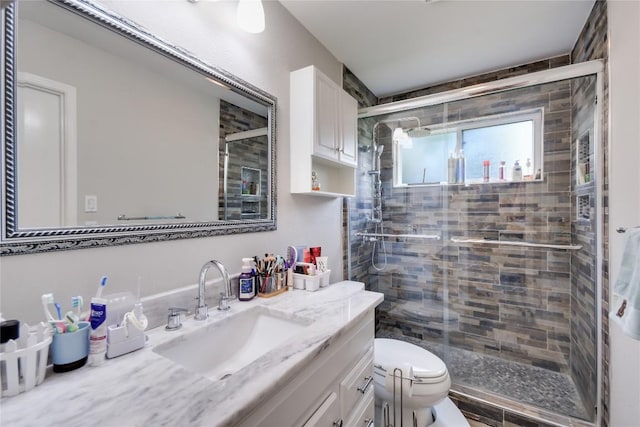 1309 Deepbrook Path, Cedar Park, TX 78613 - full bath featuring toilet, a stall shower, and vanity