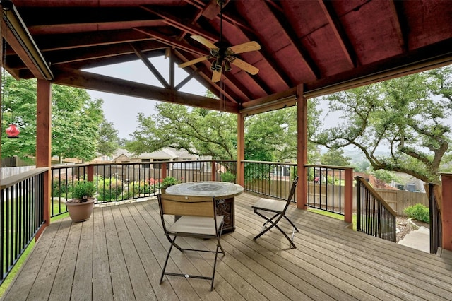 204 Saddleback Rd, Austin, TX 78737 - wooden terrace featuring a ceiling fan