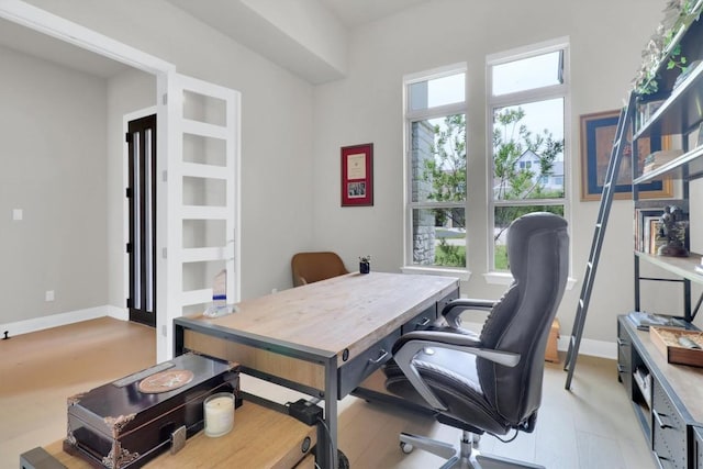 office area with baseboards