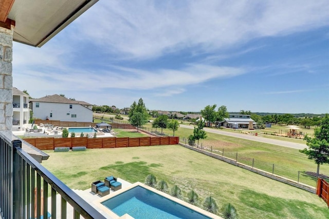 view of yard with a view of countryside