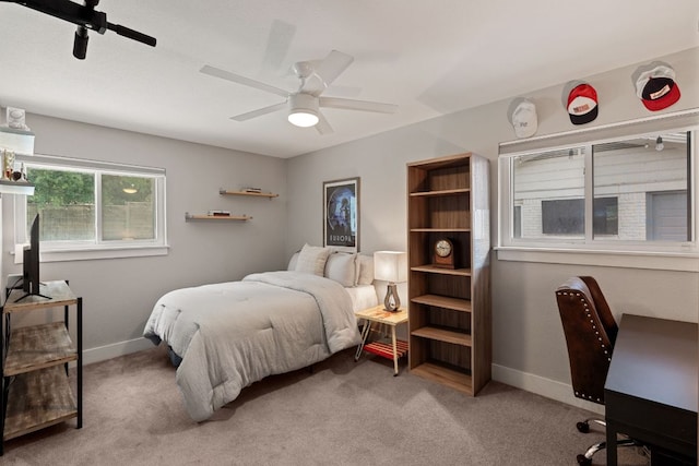 4107 Circletree Loop, Austin, TX 78731 - bedroom featuring light colored carpet and a ceiling fan