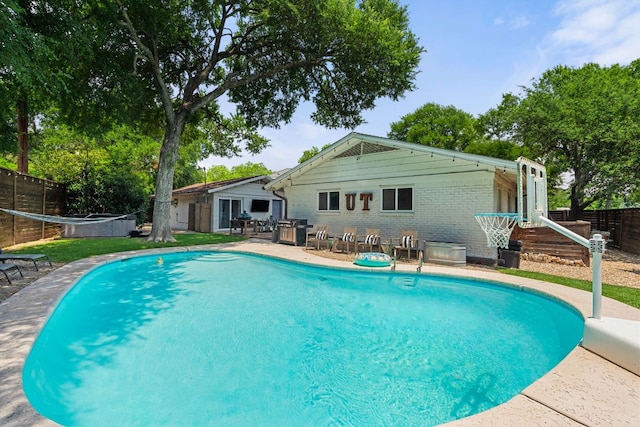 4107 Circletree Loop, Austin, TX 78731 - view of pool featuring area for grilling and a patio area