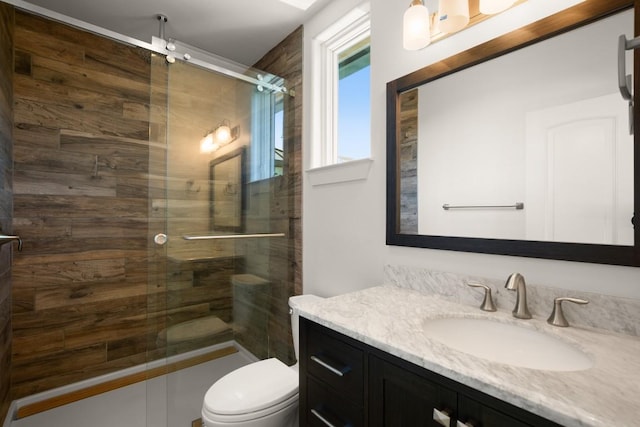 3401 Day Star Cv, Austin, TX 78746 - full bath featuring vanity, toilet, and a shower stall