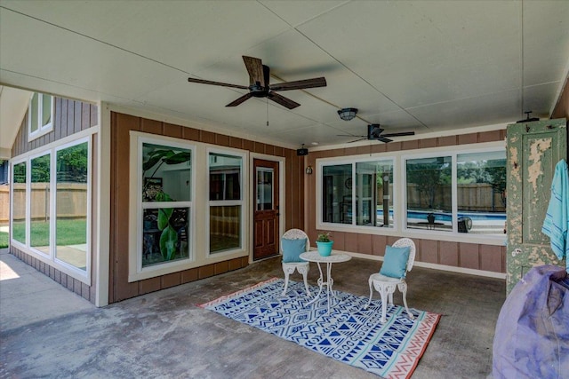 6022 Abilene Trl, Austin, TX 78749 - view of patio with ceiling fan