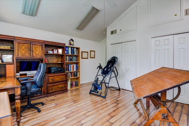 6022 Abilene Trl, Austin, TX 78749 - office space with light wood-type flooring and high vaulted ceiling