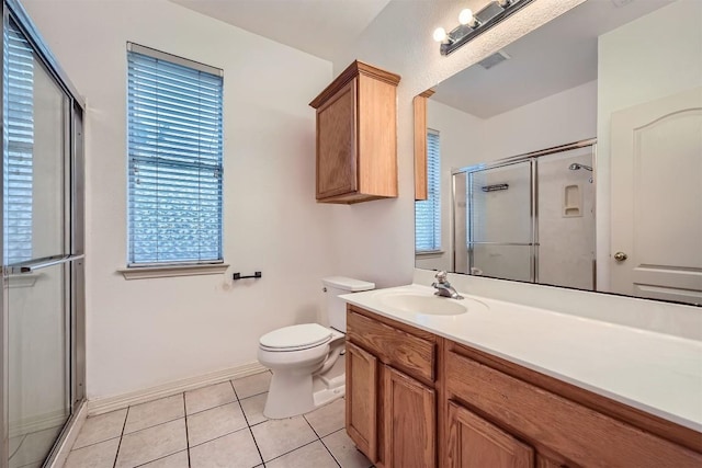 4712 Ramies Run, Austin, TX 78749 - full bath with a shower with shower door, vanity, and tile patterned floors