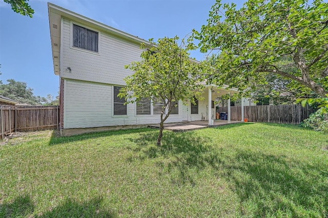 4712 Ramies Run, Austin, TX 78749 - back of property featuring a patio area and a fenced backyard