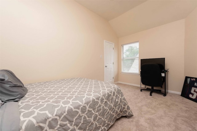 1006 Savanna Ln, Cedar Park, TX 78613 - bedroom featuring lofted ceiling, light carpet, and baseboards