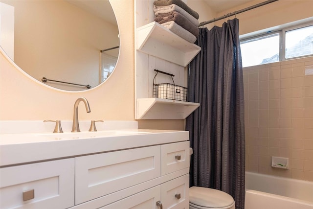 1006 Savanna Ln, Cedar Park, TX 78613 - bathroom with toilet, shower / tub combo with curtain, and vanity