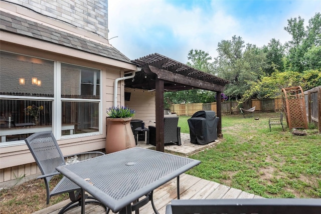 1006 Savanna Ln, Cedar Park, TX 78613 - wooden deck featuring a pergola, grilling area, and outdoor dining space