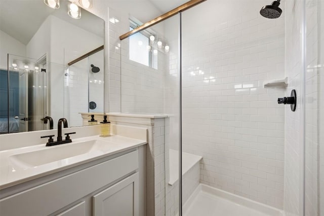 707 Sugar Cane Rd, Buda, TX 78610 - full bathroom with a shower stall and vanity