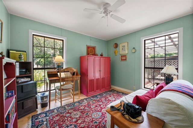 10908 Slaughter Creek Dr, Austin, TX 78748 - office space with a ceiling fan and light wood-style flooring