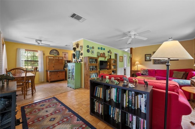 10908 Slaughter Creek Dr, Austin, TX 78748 - living area with ceiling fan