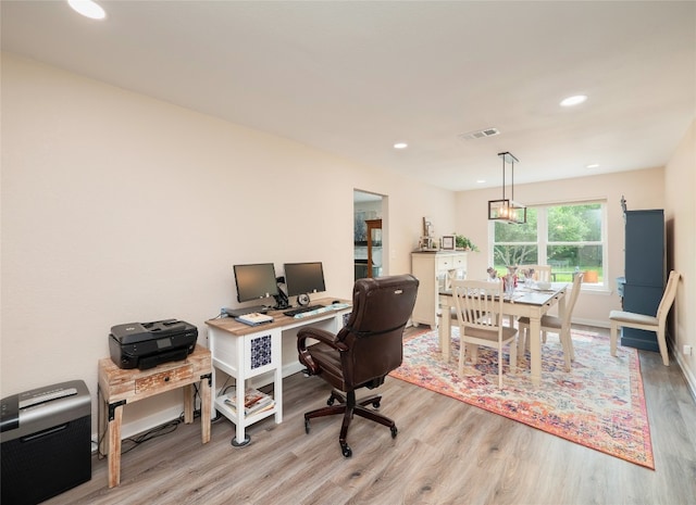 2702 Double Tree St, Round Rock, TX 78681 - home office with wood finished floors, recessed lighting, and baseboards