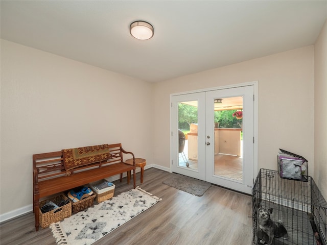 2702 Double Tree St, Round Rock, TX 78681 - sitting room featuring french doors, wood finished floors, and baseboards
