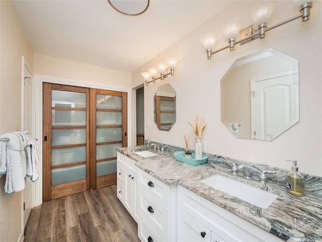 2702 Double Tree St, Round Rock, TX 78681 - full bathroom with wood finished floors and double vanity