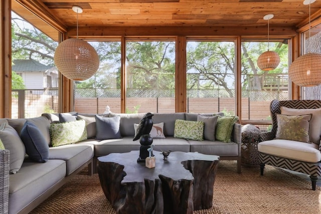 713 E 32nd St, Austin, TX 78705 - living area with wooden ceiling and carpet flooring