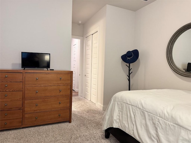 1162 Thicket Ln, New Braunfels, TX 78132 - bedroom featuring light colored carpet, a closet, and baseboards