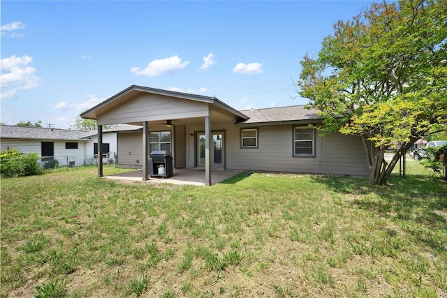 105 E St Johns Ave, Austin, TX 78752 - rear view of house featuring a patio area and ceiling fan
