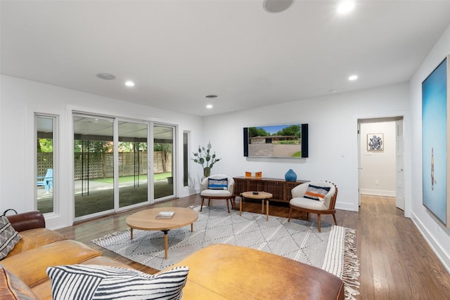 1254 S Church St, Georgetown, TX 78626 - living area with wood finished floors, recessed lighting, and baseboards